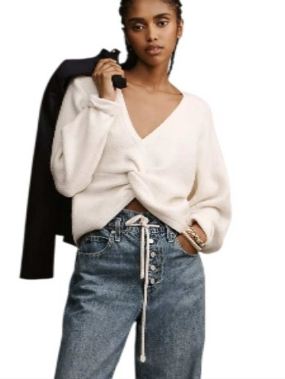 Anthropologie Velvet By Graham & Spencer Caitlyn Knot Cashmere Sweater-NWT